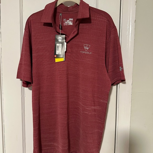 Under Armour men's TopGolf red polo shirt, size M, never worn - Picture 1 of 4